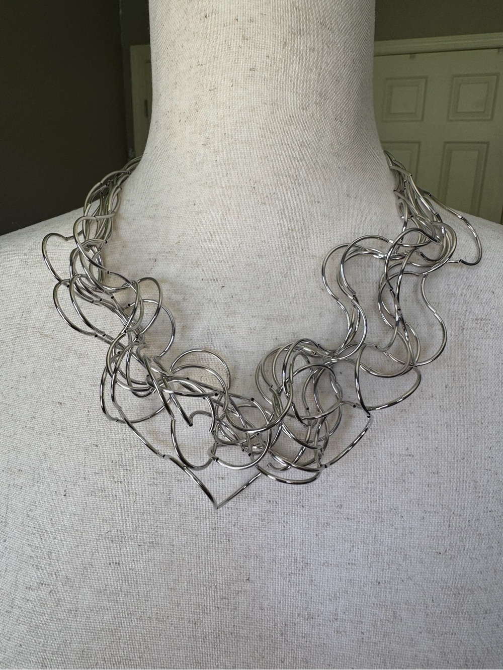 Silver Statement Loop Lace Necklace - Women Jewelry